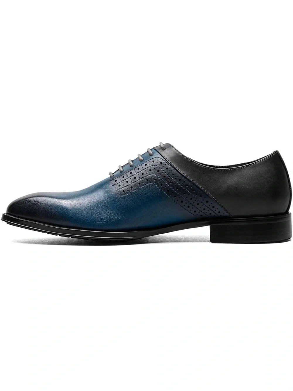Stacy Adams Men's Navy/Gray Leather Dress Oxfords